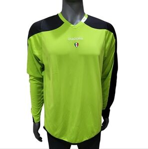 41. Diadora Bright Green and Black Padded Sports Jersey - Size Small